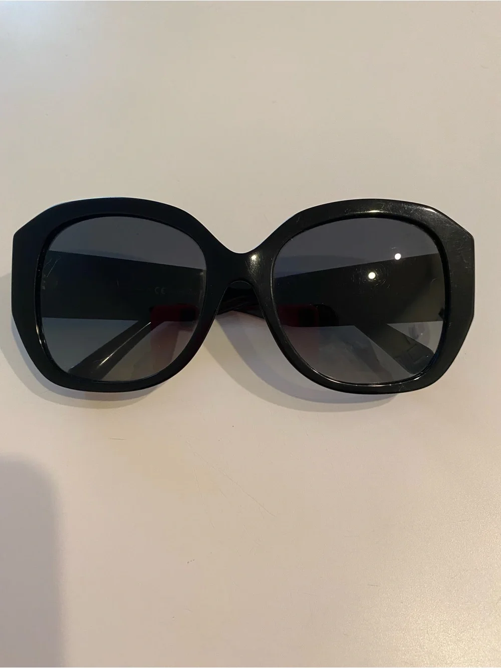 Valentino Black Oversized Geometric Sunglasses